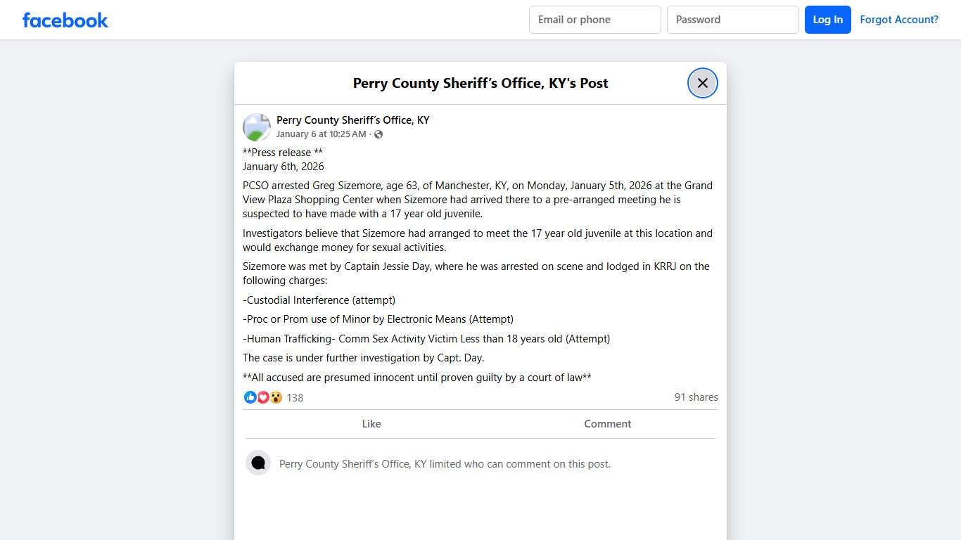 **Press release **... - Perry County Sheriff’s Office, KY Facebook